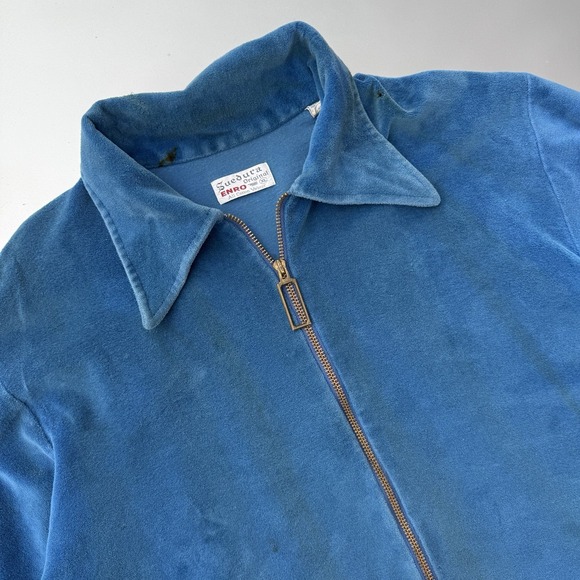 True Vintage 70s Suedura ENRO Original Velour Half Zip Shirt Men's XL